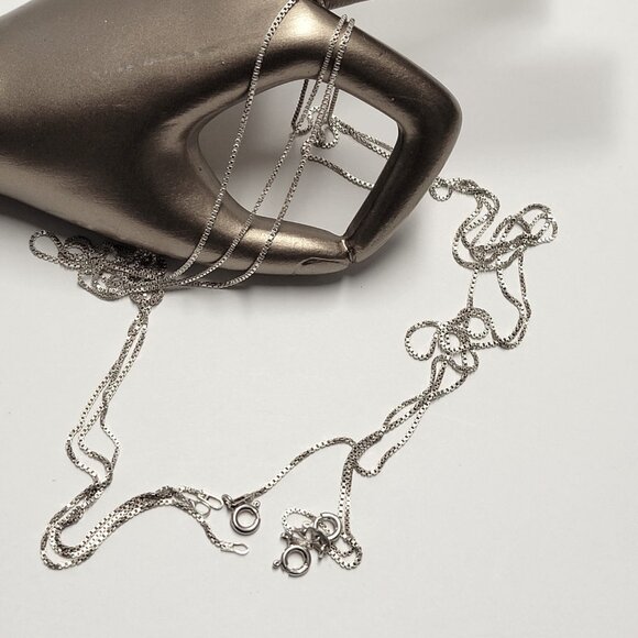 MENS 24 inch 925 Sterling Silver Italy Necklace, 925 Sterling Silver Italy Chain - Picture 4 of 16